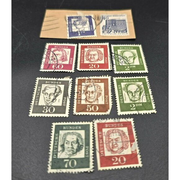 Vintage Deutsche German Bundespost Stamps Lot Assorted Denominations LI3058 - Picture 2 of 9